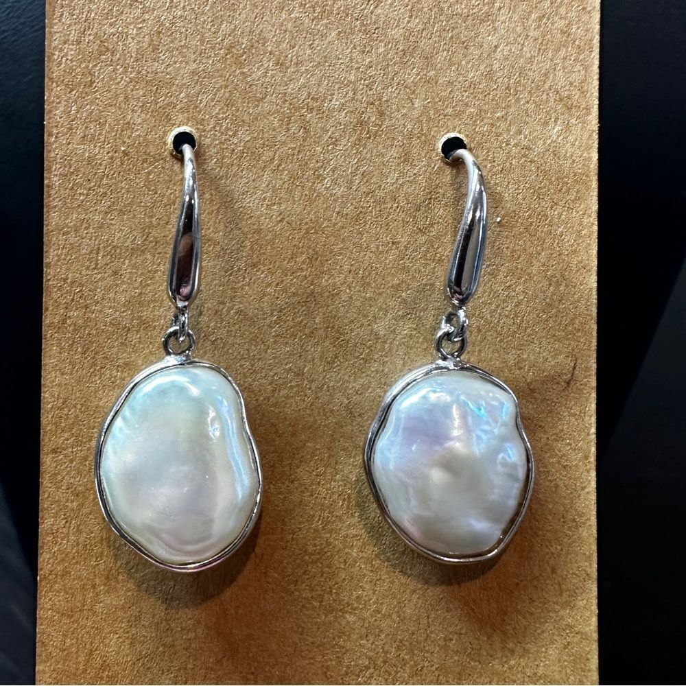 Possible Honora 16x13mm pearls in sterling silver dangle/drop earrings!
